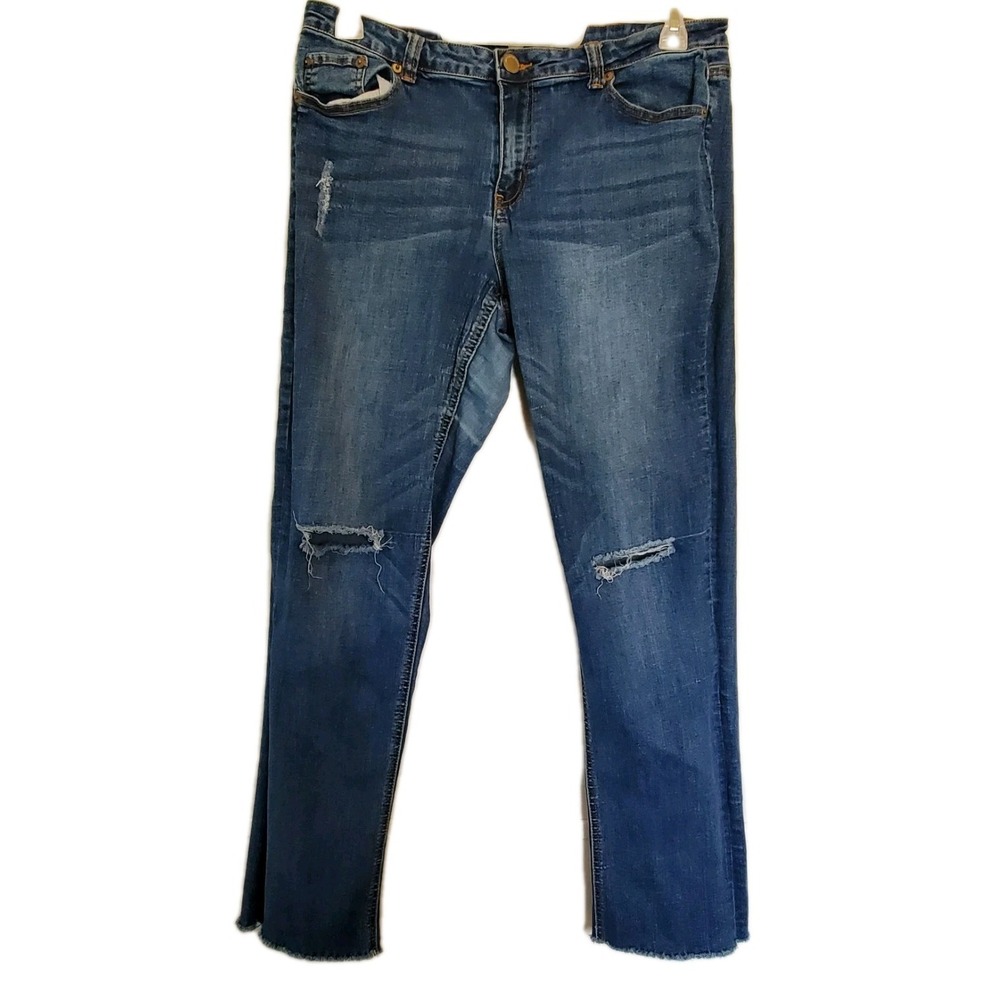 Twenty One Black Jeans By‎ Rue 21 Womens Size 15/16 Blue Mid Rise Skinny Flex...